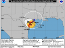 Predicted track of Hurricane Harvey, as of 0100 UTC on August 26. [NOAA graphic]