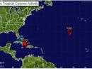 This image from the National Hurricane Center shows the location of Category 2 Hurricane Sandy (and Tropical Storm Tony) as of 7:58 AM (EDT) on Thursday, October 25.