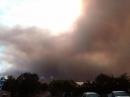 Smoke from the Wallow Fire is seen from the command center in Reserve, New Mexico. [Michael Scales, K5SCA, Photo]