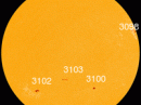 Departing sunspot AR3098 has a 'beta-gamma' magnetic field that harbors energy for M-class solar flares. [Photo courtesy of NASA SDO/HMI]