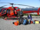 Ken, G3OCA (left) and Cezar, VE3LYC, waiting for the helicopter ride to Finger Hill Island.