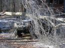 This car in Montgomery, Massachusetts, definitely felt the effects of the ice storm! [Ray Weber, KA1JJM, Photo]