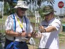 ARDF is an activity for all family members, whether or not they have ham licenses. Competitors at National Championships must hunt transmitters on their own, but its okay to tackle the course as a pair or small group at local events like this one. Bill Preston, KZ3G, and his son Robbie, KI6KYX, learned radio-orienteering techniques together at a park in Placentia, California last May. [Joe Moell, K0OV, Photo]